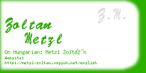 zoltan metzl business card